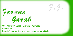 ferenc garab business card